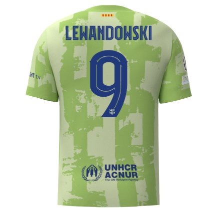 Футбольная форма Барселона Левандовски 9 (Barcelona Lewandowski 9) 2024-2025 игровая/повседневная 15231807 цвет: зеленый