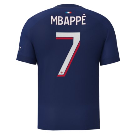 Футболка ПСЖ Мбаппе 7 (PSG Mbappe 7) 2023-2024 игровая/повседневная 11224912 цвет: темно-синий