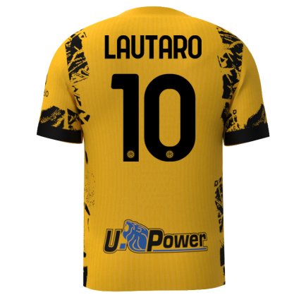 Футболка Интер Милан Лаутаро 10 (Inter Milan Lautaro 10) 2024-2025 игровая/повседневная 15234303 цвет: желтый