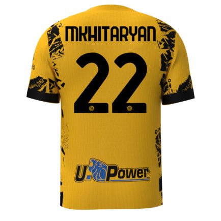 Футболка Интер Милан Мхитарян 22 (Inter Milan Mkhitaryan 22) 2024-2025 игровая/повседневная 15234903 цвет: желтый