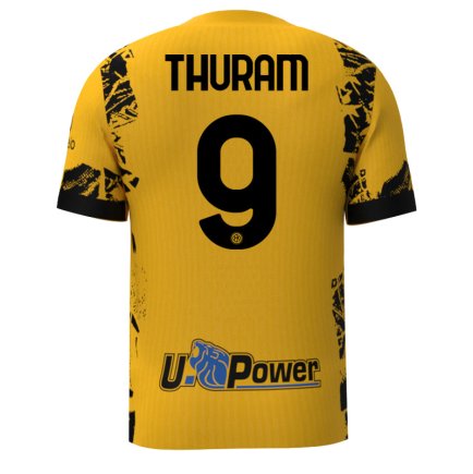 Футболка Интер Милан Тюрам 9 (Inter Milan Thuram 9) 2024-2025 игровая/повседневная 15235103 цвет: желтый