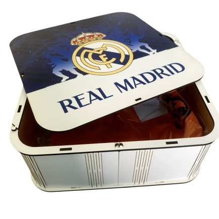 Коробка з дерева ХДФ Реал Мадрид (Real Madrid) самозбірна з кришкою розмір: 25х25х10 см 10100518