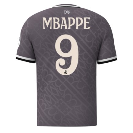 Футболка Реал Мадрид Мбаппе 9 (Real Madrid Mbappe 9) 2024-2025 игровая/повседневная 15226713 цвет: серый