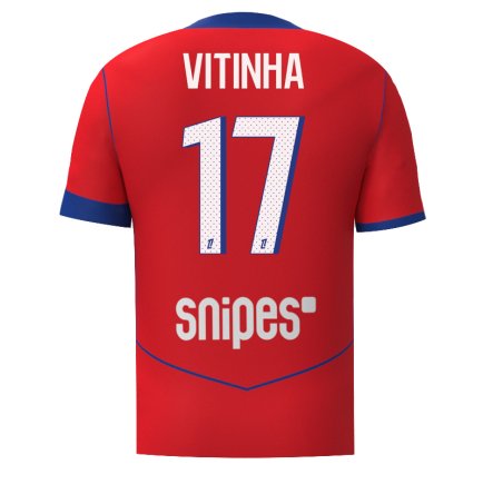 Новая Футболка ПСЖ Витинья 17 (PSG Vitinha 17) 2025-2026 игровая/повседневная 16261502 цвет: красный