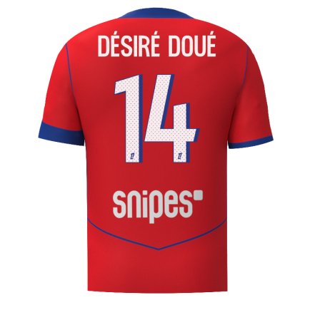 Новая Футболка ПСЖ Дезире Дуе 14 (PSG Desire Doue 14) 2025-2026 игровая/повседневная 16262502 цвет: красный