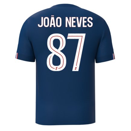 Нова Футболка ПСЖ Жоау Невеш 87 (PSG João Neves 87) 2026 ігрова/повсякденна 16264712 колiр: темно-синій