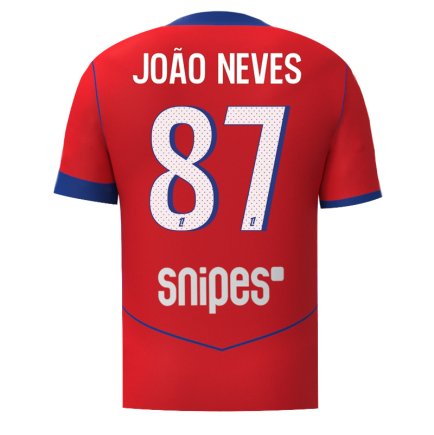 Нова Футболка ПСЖ Жоау Невеш 87 (PSG João Neves 87) 2026 ігрова/повсякденна 16264902 колiр: червоний