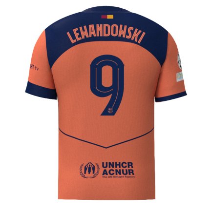Новая Футболка Барселона Левандовски 9 (Barcelona Lewandowski 9) 2025-2026 игровая/повседневная 16264105 цвет: оранжевый