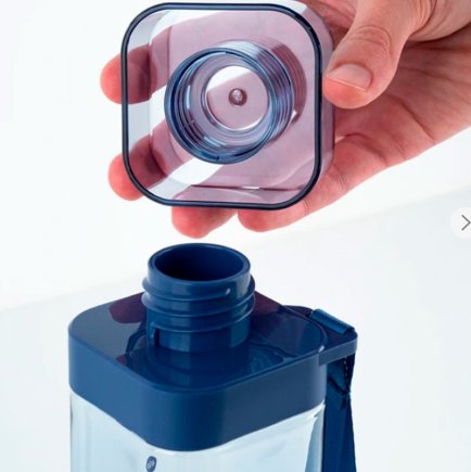 Пляшка для води Kite квадратна 550 мл K24-1209-1 колір: блакитний