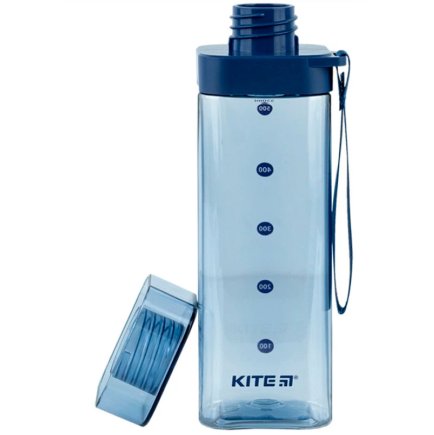 Пляшка для води Kite квадратна 550 мл K24-1209-1 колір: блакитний