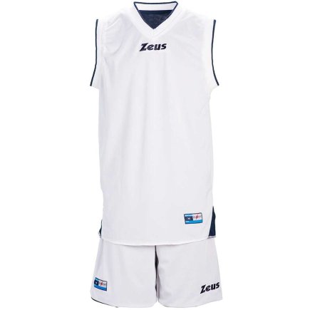 Баскетбольная форма Zeus KIT DOBLO двухсторонняя Z00681 цвет: белый/синий