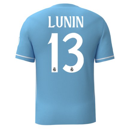 Новая Вратарская футболка Реал Мадрид Лунин 13 (Real Madrid Lunin 13) 2024-2025 игровая/повседневная 15228111-1 цвет: голубой