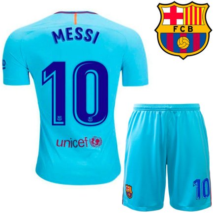 Футбольная форма Barcelona Месси гостевая детская цвет: голубой