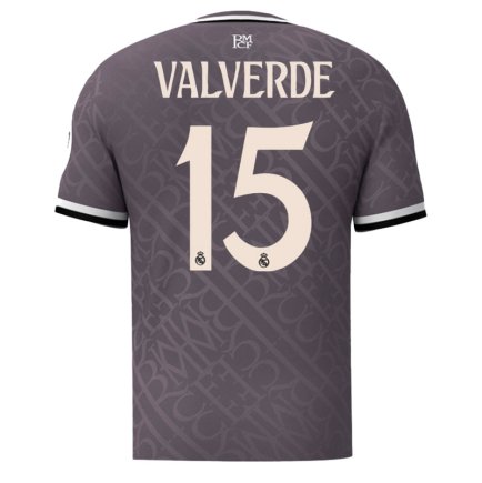 Футбольная форма Реал Мадрид Вальверде 8 (Real Madrid Valverde 8) 2024-2025 игровая/повседневная 15227613 цвет: серый