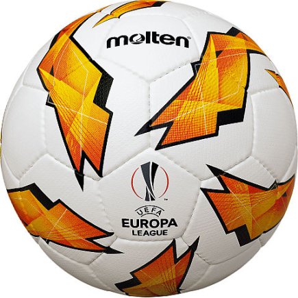 М'яч футбольний Molten Official Match Ball of The UEFA Europa League Replica F5U2810-G18 Розмір 5 біло-помаранчевий