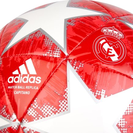 Мяч футбольный Adidas Finale 18 Real Madrid Capitano CW4140-5 размер 5 цвет: красный/белый (официальная гарантия)