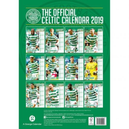 Календар Селтік Celtic F.C. Calendar 2019