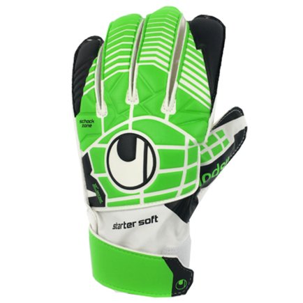 Вратарские перчатки Uhlsport STARTER SOFT 1000184022000 цвет: зеленый/белый