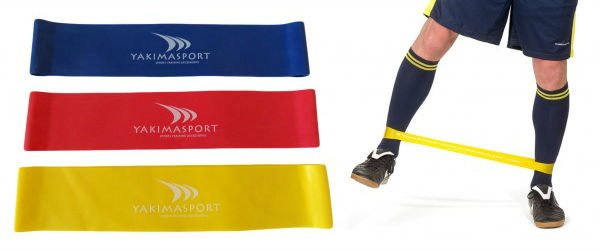 Эспандер для тренировки ног Yakimasport 100114 (3 шт) цвет: жёлтый/красный/синий