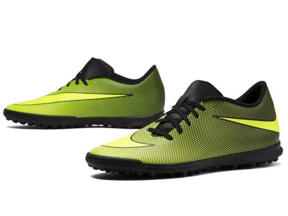 Сороконожки Nike BravataX II TF 844437-070 цвет: салатовый/черный (официальная гарантия)