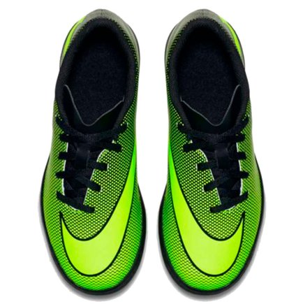 Сороконожки Nike Jr. Bravata II TF 844440-070 детские цвет: чёрный/салатовый (официальная гарантия)