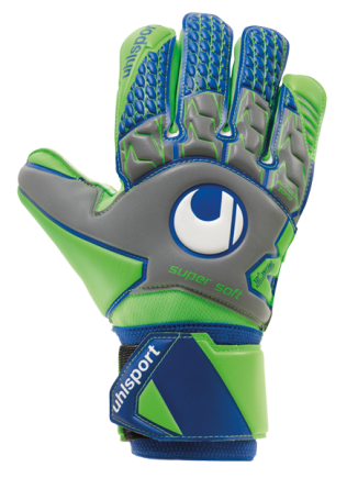 Вратарские перчатки Uhlsport TENSIONGREEN SUPERSOFT 101105701 цвет: серый/зеленый/синий