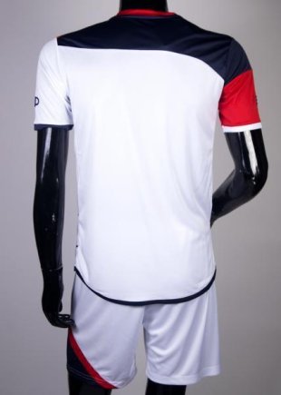 Футбольная форма Europaw mod № 008 бело-красно-темно-синяя
