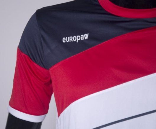 Футбольная форма Europaw mod № 008 бело-красно-темно-синяя