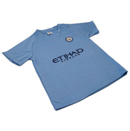 Футбольная форма Manchester City домашняя без номера на спине подростковая голубая