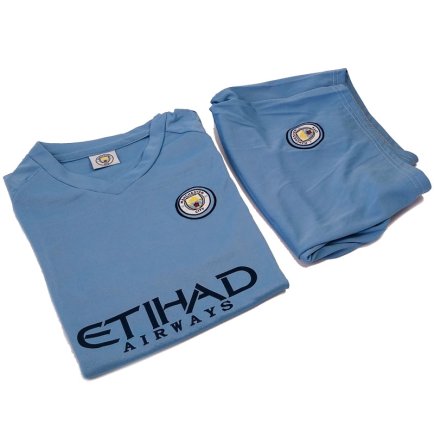 Футбольная форма Manchester City 25 Fernandinho домашняя подростковая голубая