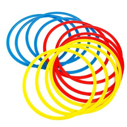 Кольца тренировочные Europaw 40 см 12 шт цвет: желтый/синий/красный + сумка