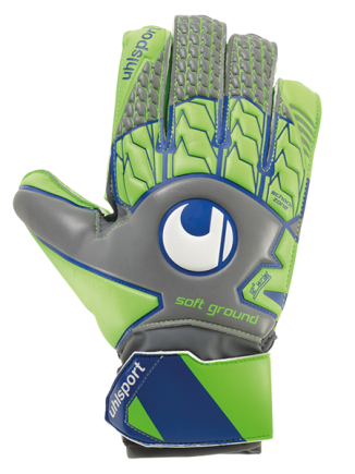 Воротарські рукавиці Uhlsport TENSIONGREEN SOFT ADVANCED 101106201 колір: зелений/синій/сірий