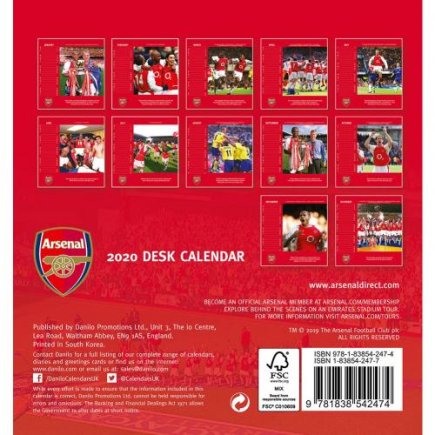 Календарь Арсенал Arsenal F.C. 2020 г.