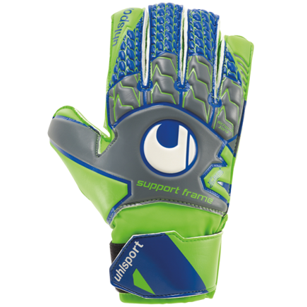 Воротарські рукавиці Uhlsport TENSIONGREEN SOFT SF JUNIOR 101106001 колір: зелений/синій/сірий