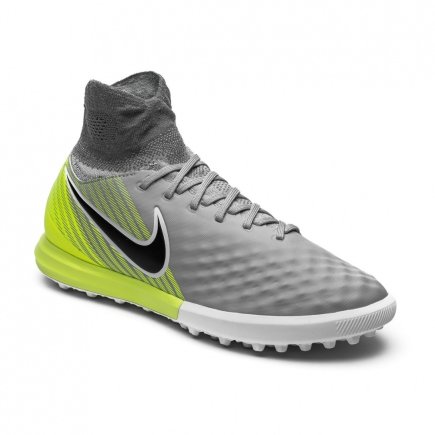 Сороконожки Nike JR MagistaX Proximo II DF TF 843956-004 детские цвет: серый/салатовый - Официальная Продукция