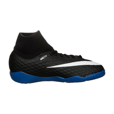 Обувь для зала (футзалки Найк) Nike JR HypervenomX Phelon III DF IC 917774-002 цвет: черный/синий