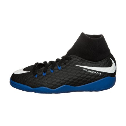 Обувь для зала (футзалки Найк) Nike JR HypervenomX Phelon III DF IC 917774-002 цвет: черный/синий