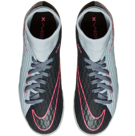 Обувь для зала (футзалки Найк) Nike JR HypervenomX Phelon III DF IC 917774-400 цвет: мультиколор