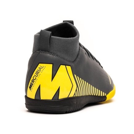 Обувь для зала (футзалки Найк) Nike JR Mercurial SUPERFLY 6 Academy IC AH7343-070 цвет: серый/желтый
