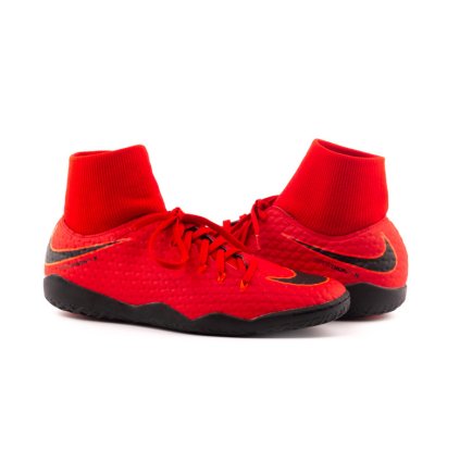 Обувь для зала (футзалки Найк) Nike HypervenomX Phelon III DF IC 917768-616 цвет: красный