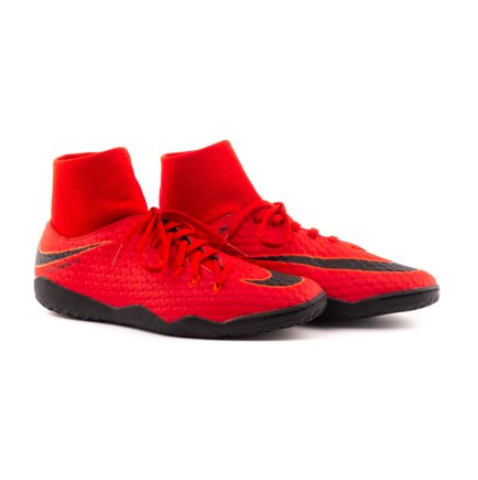 Обувь для зала (футзалки Найк) Nike HypervenomX Phelon III DF IC 917768-616 цвет: красный