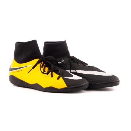 Обувь для зала (футзалки Найк) Nike HypervenomX Phelon III DF IC 917768-801 цвет: желтый/черный
