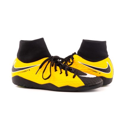 Обувь для зала (футзалки Найк) Nike HypervenomX Phelon III DF IC 917768-801 цвет: желтый/черный