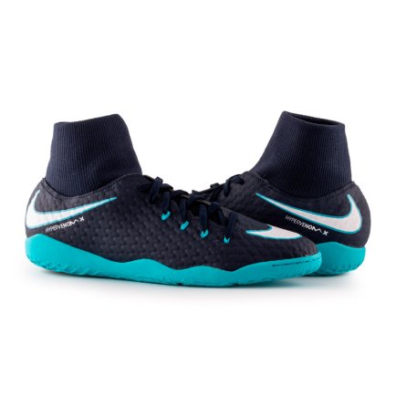 Взуття для залу (футзалки Найк) Nike HypervenomX Phelon III DF IC 917768-414 колір: синій/комбінований