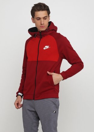 Спортивна кофта Nike M NSW AV15 HOODIE FZ FLC 861742-677 колір: бордовий/червоний