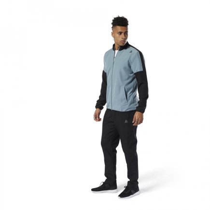 Спортивный костюм Reebok TE WOVEN TRACKSUIT DU3764 цвет: черный/серо-голубой