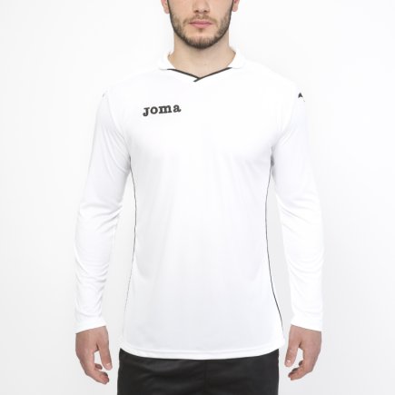 Футболка ігрова Joma RIVAL 100005.200 з довгим рукавом біло-чорна