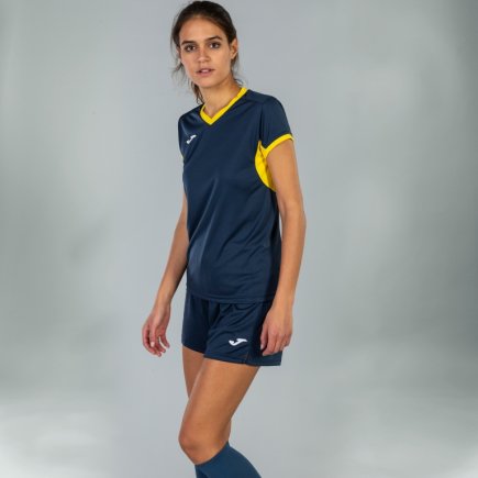Футболка ігрова Joma Champion IV 900431.309 жіноча колір: темно-синій/жовтий
