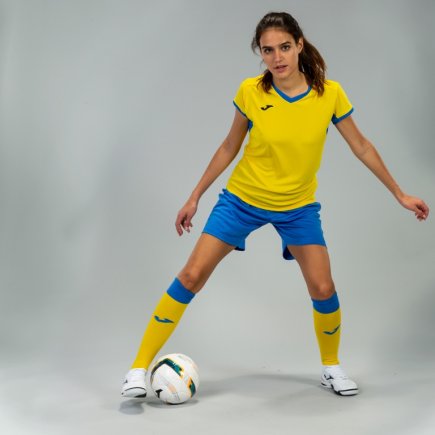 Футболка ігрова Joma Champion IV 900431.907 жіноча колір: жовтий/блакитний