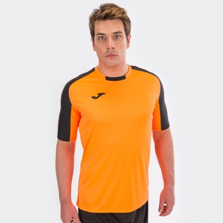 Футболка ігрова Joma ESSENTIAL 101105.801 колір: чорний/помаранчевий